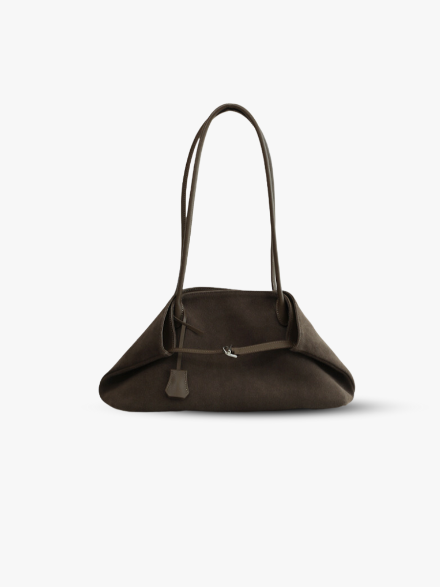 Suede shoulder bag