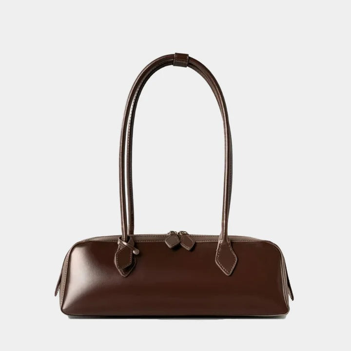 Glossy Baguette Shoulder Bag