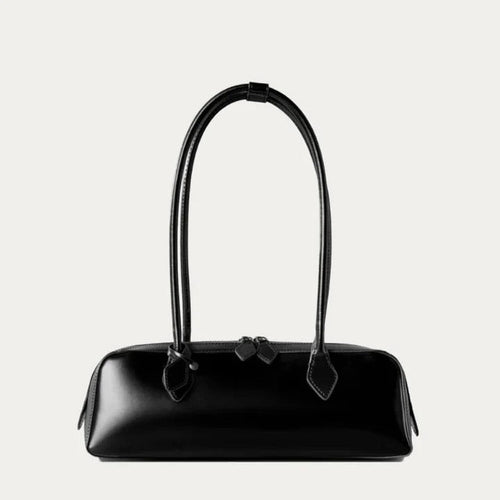 Glossy Baguette Shoulder Bag